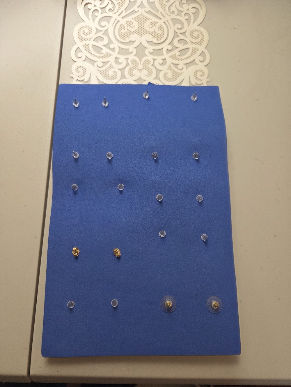Assorted Blue & Turquoise Vintage Pierced Earring Set - 10 Pairs - Picture 5 of 5
